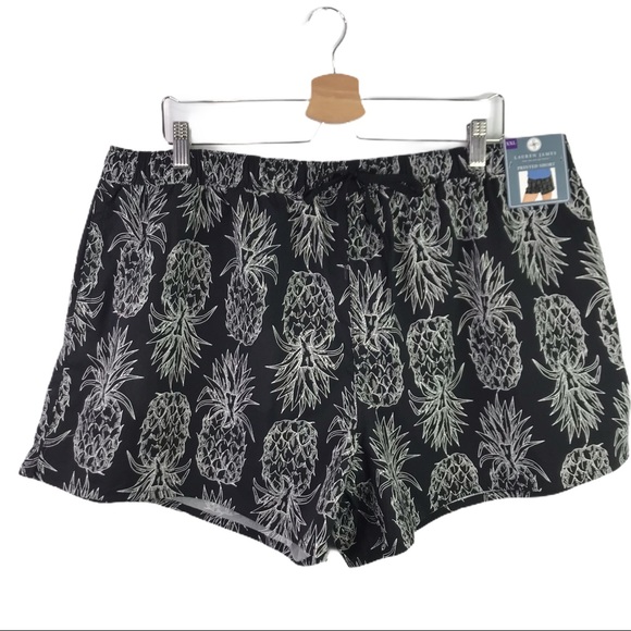 Lauren James Pants - Lauren James Pineapple Print Pull On Shorts XXL